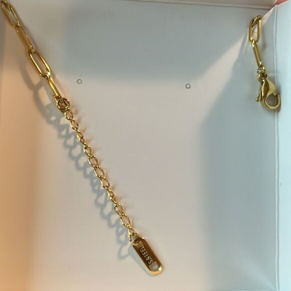 Crystal Zodiac sagittarius Engraved Bracelet in ION Plated YG Stainless Steel 7” - Picture 5 of 6